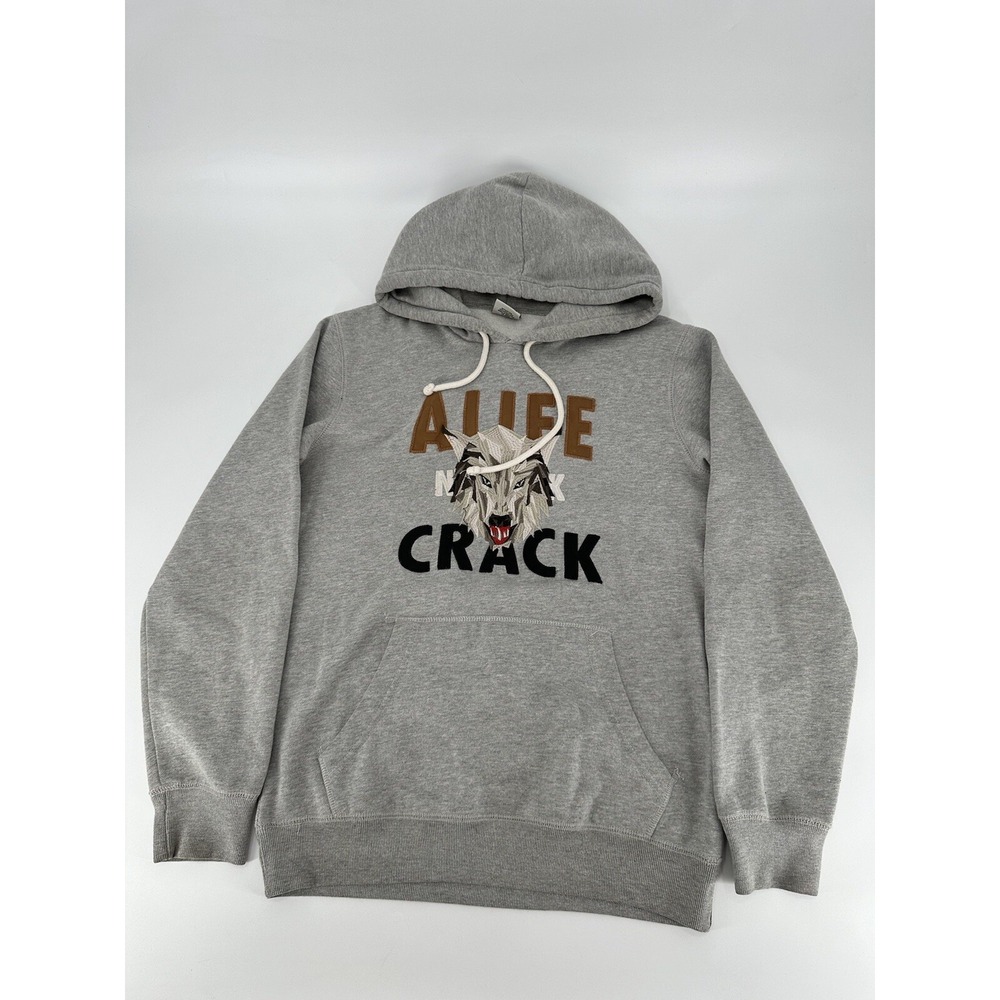 🐺ALIFE CRACK WOLFPACK EMBROIDERED HOODIE MEN'S SIZE MEDIUM GRAY